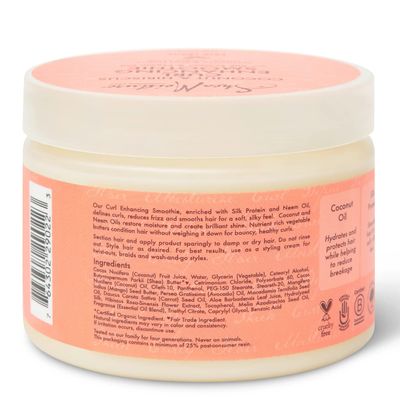 Shea Moisture Curl Enhancing Smoothie, Coconut & Hibiscus Curl Cream with Shea Butter & Coconut Oil for Curly Hair Care, Frizz Control, Curl Defining Cream, Leave-In Conditioner, 12 Fl Oz (Pack of 2)