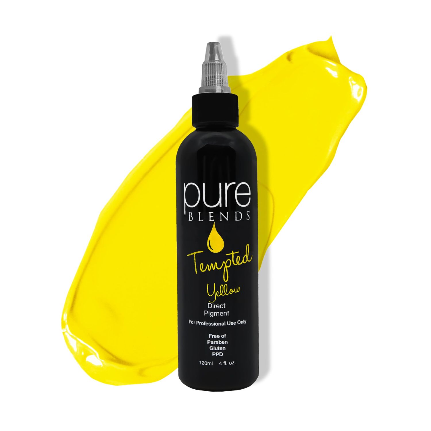 Pure Blends Tempted Yellow Semi Permanent Direct Hair Dye Pigment | Stain With Vivid Tones | For Color Treated Hair | Keratin Infused &amp; Cruelty Free | Sulfate, Sodium Chloride, PPD &amp; Paraben Free