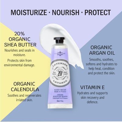 La Chatelaine Hand Cream Trio Tin, Mothers Day Gift Set, Natural Hand Lotion, Made in France with 20% Organic Shea Butter, Nourishing (Lavender, Lychee Bilberry &amp; Lemon Verbena) 3 x 1 fl oz