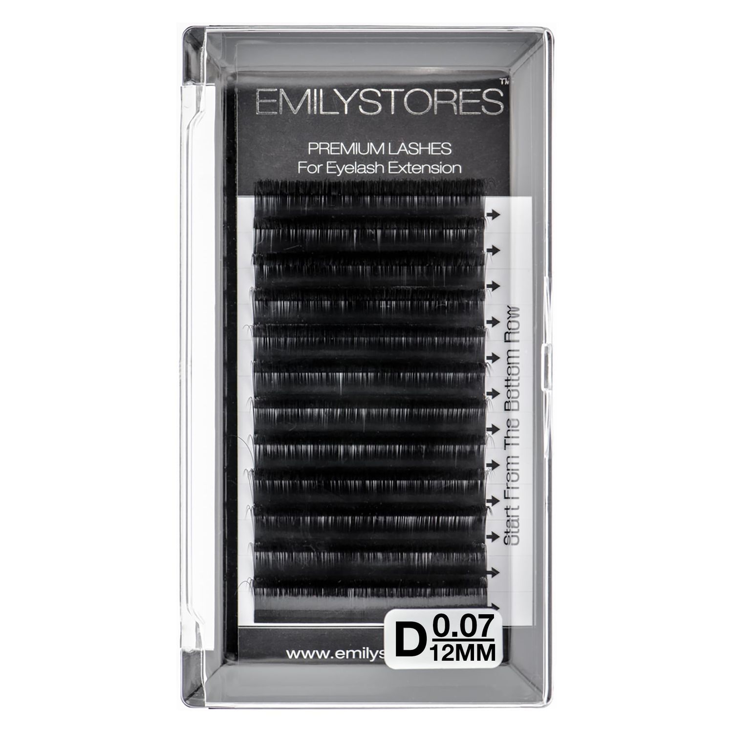 EMILYSTORES Eyelash Extensions 0.07mm Thickness D Curl Length 12mm Single Size Rapid Volume Eyelash For Lash Extensions, Easy Fan Blooming Flower Lashes, Self Fanning Lashes, (0.07,D,12mm)