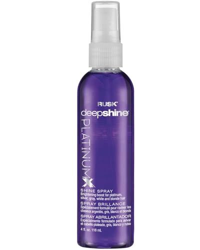 RUSK Deepshine PlatinumX Shine Spray, 4 Oz, Shine Spray Creates Luminous Shine and Pairs Well with Heat Styling for a Glossy Finish