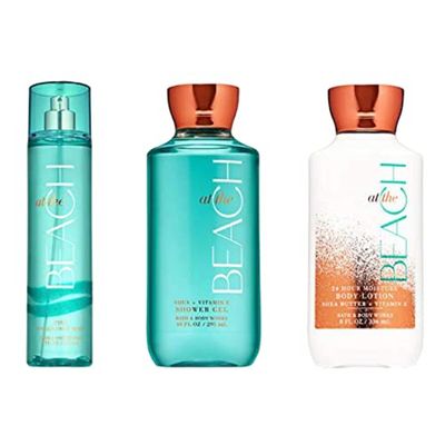 Bath &amp; Body Works ~ Signature Collection ~ At The Beach ~ Shower Gel ~ Fine Fragrance Mist &amp; Body Lotion ~ Trio Gift Set