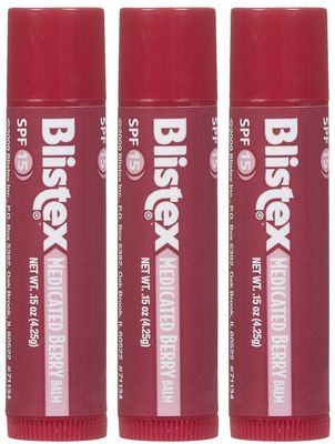 Blistex Medicated Berry Lip Balm, 3 pack