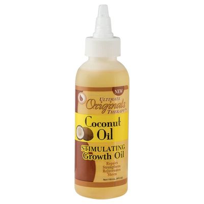 Originals by Africa&#39;s Best Therapy Coconut Oil Stimulating Growth Oil, Penetrates &amp; Rejuvenates Hair, Skin and Nails For All Day Long Moisturizing and Conditioning, 4oz Bottle