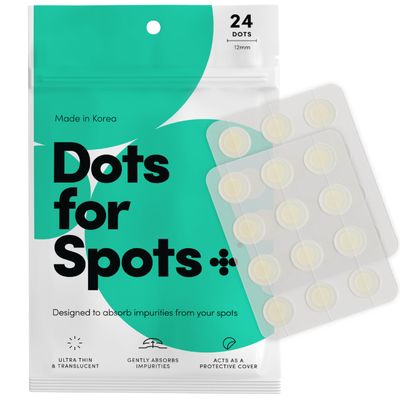 Dots for Spots Pimple Patch - Fast Acting Translucent Hydrocolloid Zit Treatment Stickers for Face - Blemish Patches for Women &amp; Teenage Girls - Made in Korea (24 count)