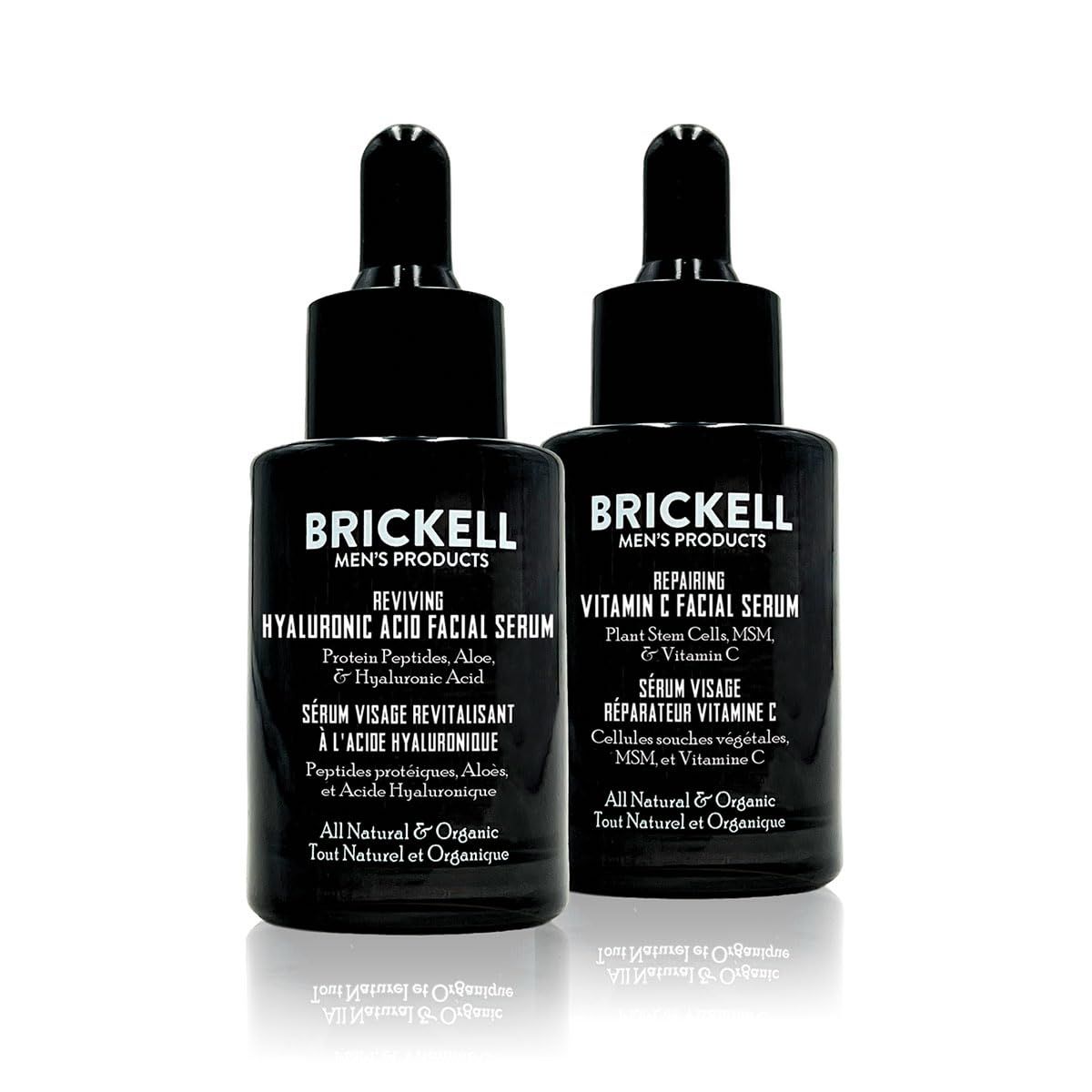 Brickell Men&#39;s Daily Anti-Aging Day and Night Serum Routine, All Natural and Organic, Scented