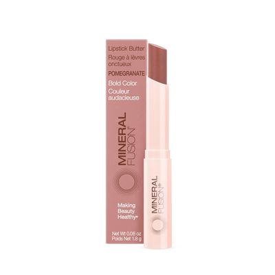 Mineral Fusion Lipstick Butter 0.06 Packaging May Vary, Pomegranate, 0.1411 Ounce