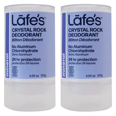 Lafe&#39;s Natural Deodorant | Unscented Crystal Mineral Rock Natural Deodorant | 4.25 Ounce | 2 Pack