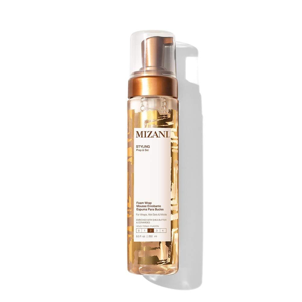 Mizani Styling Foam Wrap | Balances Hydration, Shine &amp; Hold | with Shea Butter | Paraben-Free | for Curly Hair | 8.5 Fl Oz