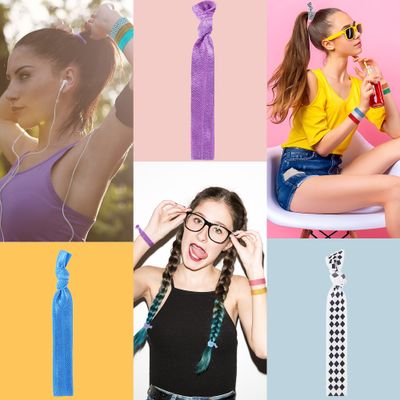 200 Pieces Elastics Hair Ties Ribbon Bulk No Crease Ribbon Hair Ties Elastics Ponytail Holders Knotted Fold over Hair Bands for Women Girls
