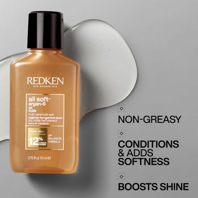 Redken All Soft Argan Hair Oil | For Dry & Brittle Hair | Adds Softness and Boosts Shine | Deeply Conditions and Moisturizes | With Argan -6 Oil & Moisture Complex