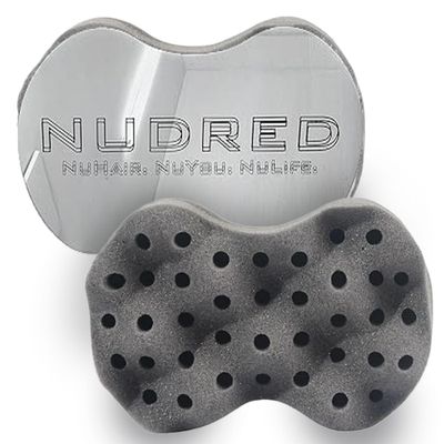 Nudred Hair Sponge for Black Men and Women, Hair Twisting Sponge, Barber Curling Care Tool, Brushes for Curling Afro Style Dreads, Curls, Coils &amp; Twists, Curl Sponge Brush (Silver, Convoluted)
