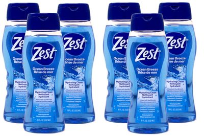 Zest Ocean Breeze Body Wash - Enriched with Sea Minerals - Rich Lathering Cleansing Body Wash Leaves Your Skin Feeling Smooth and Moisturized With an Invigorating Scent, 18 Fl Oz (Pack of 6)
