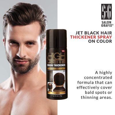 High Beams Color Thickener Temporary Spray-On Hair - Black 2.7 oz (6 pack)