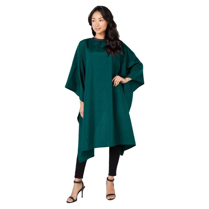 Betty Dain Lightweight Crinkle Nylon Hair Cutting/Styling Cape, Water Resistant, Machine Washable, Permanent Crinkle Nylon, Repels Hair, Snap Closure at Neck, Generous 54 x 60 inch Size, Green