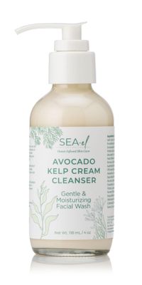 Sea-El Avocado &amp; Kelp Cream Cleanser Non-Foaming Gentle Deep Cleanse to Purify Tone &amp; Firm - Moisturizing Natural Face Wash for Women &amp; Men - 4 Oz
