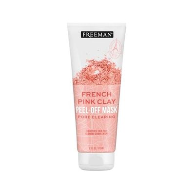 Freeman Exotic Blends French Pink Clay Peel-Off Face Mask, Pore Clearing Facial Mask, Detoxifies &amp; Removes Impurities, Clean Skincare, For Normal &amp; Combination Skin, 6 fl. oz./175 ml. Tube