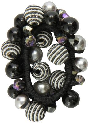 Caravan Faceted Ab And Colored Beads Plus Threaded Beads Enhance This Elastic Pony
