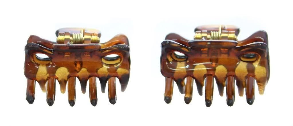 Caravan Ext Tiny French Hair Claw Tortoise Shell Pair