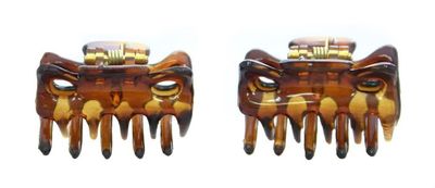 Caravan Ext Tiny French Hair Claw Tortoise Shell Pair