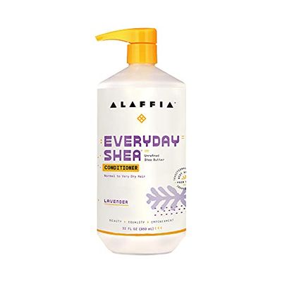 Alaffia EveryDay Shea Conditioner, Moisturizes, Restores and Protects, Made with Fair Trade Shea Butter, Cruelty Free, No Parabens, Vegan, Lavender 32 Fl Oz