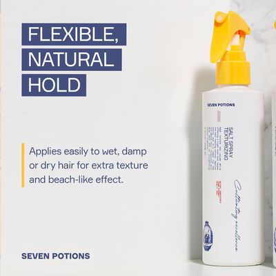 SEVEN POTIONS Salt Texturizing Spray For Men 6.8 fl oz - Matte Finish - Texturized Hold Which Works Perfect As Styling Product Primer - Water Based - Texture &amp; Volume - Natural, Vegan, Cruelty Free