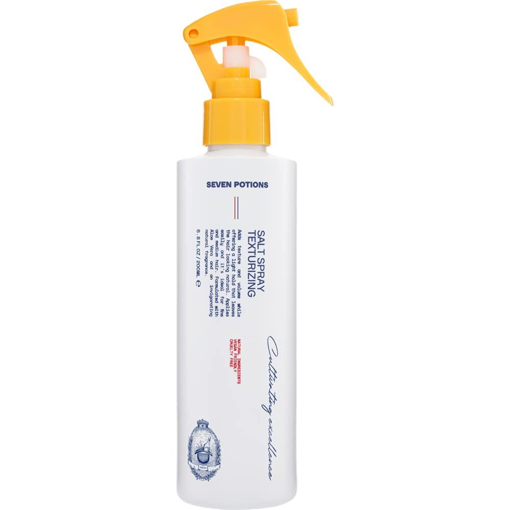 SEVEN POTIONS Salt Texturizing Spray For Men 6.8 fl oz - Matte Finish - Texturized Hold Which Works Perfect As Styling Product Primer - Water Based - Texture &amp; Volume - Natural, Vegan, Cruelty Free