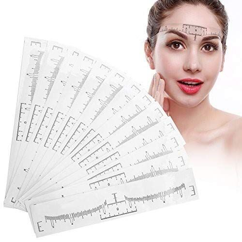Rotekt 100Pcs/Set Disposable Eyebrow Ruler Makeup Microblading Eyebrow Stencil Measurement