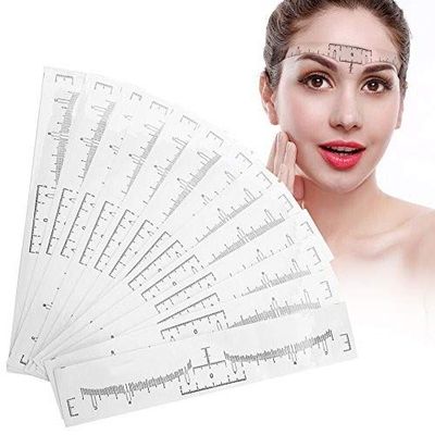 Rotekt 100Pcs/Set Disposable Eyebrow Ruler Makeup Microblading Eyebrow Stencil Measurement