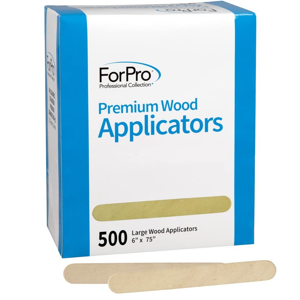 ForPro Professional Collection Premium Wood Applicators, Non-Sterile, Hair Removal Waxing Sticks, Large, 6&quot; L x .75&quot; W, 6 Inch, 500 Count (Pack of 1)