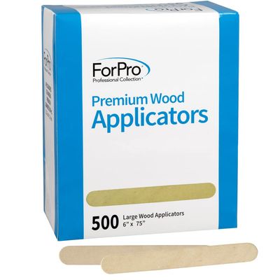 ForPro Professional Collection Premium Wood Applicators, Non-Sterile, Hair Removal Waxing Sticks, Large, 6&quot; L x .75&quot; W, 6 Inch, 500 Count (Pack of 1)