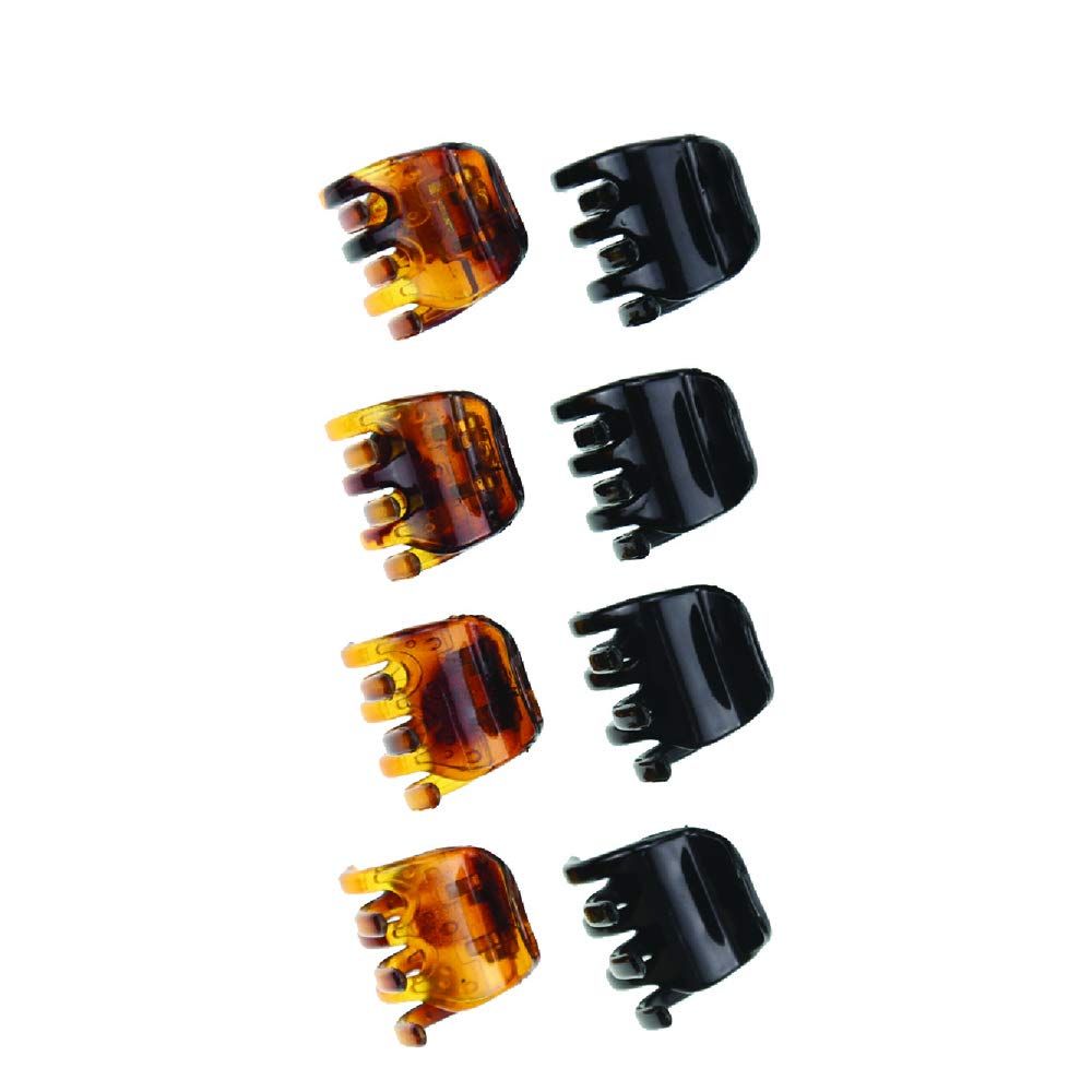 Women Crystal Plastic Hair Claw for thin to medium thick hair, Beauty Basic Jaw Clips,8 Pieces count.