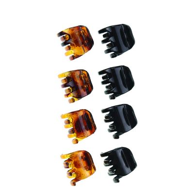 Women Crystal Plastic Hair Claw for thin to medium thick hair, Beauty Basic Jaw Clips,8 Pieces count.