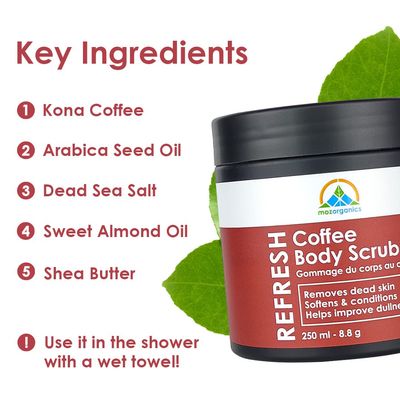Coffee Body Scrub for Skin Care &amp; Exfoliation | Cleanses Dead Skin, Zits &amp; Cellulite | Reduce the Look of Eczema (250g/8.8oz)
