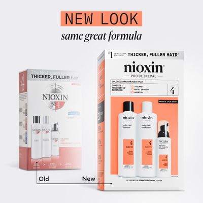 Nioxin Scalp + Hair Thickening System 4 - Hair Thickening System for Colored Or Dry Damaged Hair with Progressed Thinning, Trial Size (Packaging May Vary)