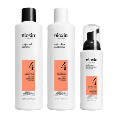 Nioxin Scalp + Hair Thickening System 4 - Hair Thickening System for Colored Or Dry Damaged Hair with Progressed Thinning, Trial Size (Packaging May Vary)