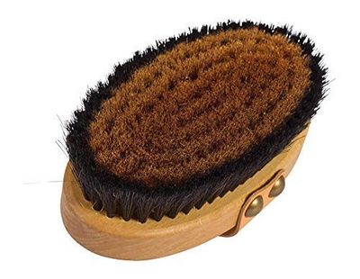 The Original Made in Germany: Large Energy/Ionic Dry Body and Massage Brush with fine Bronze Bristles, Creates rejuvenating, Energizing Oxygen on Your Skin, Body Brush, Exfoliating with Leather Strip