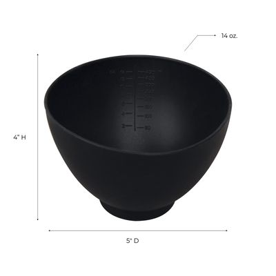 ForPro Professional Collection Silicone Mixing Bowl, Black, Flexible, Odorless, for Mixing Facials, Massage, Body &amp; Other Products, 14 oz