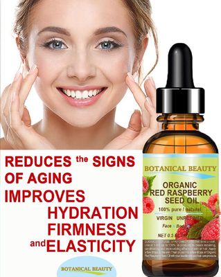 Botanical Beauty Organic RED RASPBERRY SEED OI 100% Pure Natural Undiluted Virgin Unrefined Cold Pressed Carrier Oil. 0.5 Fl.oz.-15 ml. For Face, Skin, Hair, Lip, Nails