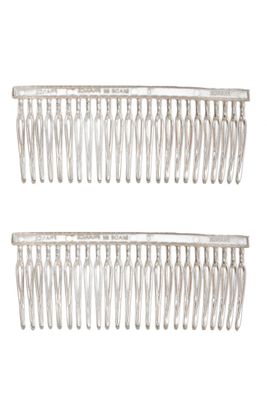 Caravan French Twisty Wirey Teeth Patent Comb Rystal Clear Pair, Large, 65 Ounce