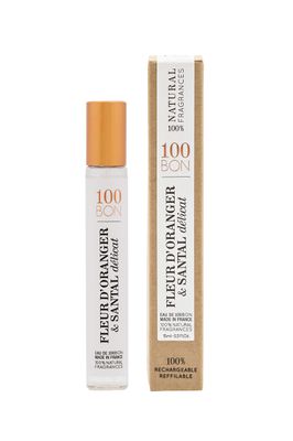 100 BON Fleur D&#39;Oranger &amp; Santal Delicat - Fresh &amp; Soothing Organic Fragrance for Women &amp; Men - Floral Fragrance with Bergamot, Orange Blossom &amp; Sandalwood - 100% Natural Fragrance Spray, 0.5 Fl Oz