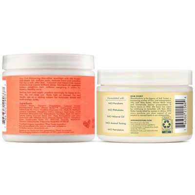 SheaMoisture Curly Hair Care Bundle -?Coconut & Hibiscus Curl Enhancing Smoothie & Jamaican Black Castor Oil Strengthen & Restore Leave-In Conditioner, Curl Cream, Frizz Control (2 Piece Set)