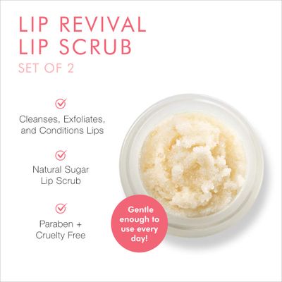 Beauty For Real Lip Revival, Set of 2 - Includes Orange Spice & Spearmint - Exfoliating & Hydrating Sugar Lip Scrub - For Dry, Chapped or Lipstick-Stained Lips - With Essential Oils - Organic, Vegan
