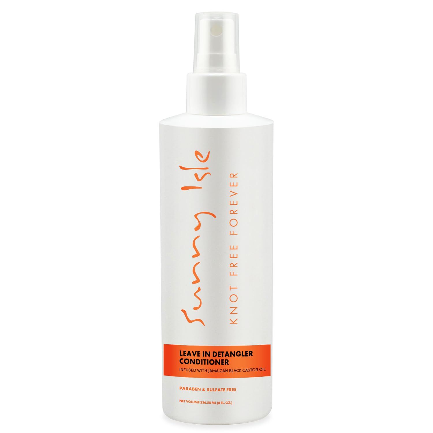 Sunny Isle Jamaican Black Castor Oil Knot Free Forever Leave-In Detangler &amp; Conditioner 8oz | Moisturizes &amp; Stimulates Hair Growth | Softens &amp; Detangles | Eliminates Frizz | Men &amp; Women