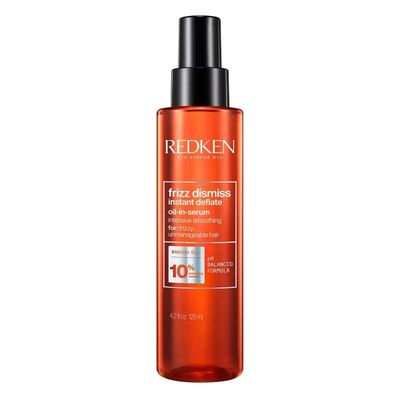 Redken Frizz Dismiss Instant Deflate Oil-In-Serum | For Frizzy Hair | Enhances Smoothness &amp; Shine | With Babassu Oil | Sulfate Free | Packaging May Vary, 4.2 Fl Oz