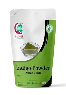 INDIGO POWDER for Hair Dye | With FREE GLOVES and HEAD CAP| Ideal for Black and Dark Hair | Indigofera Tinctoria | Black Henna | 8 oz (227 grams) | Natural Hair Color | Pure Indego