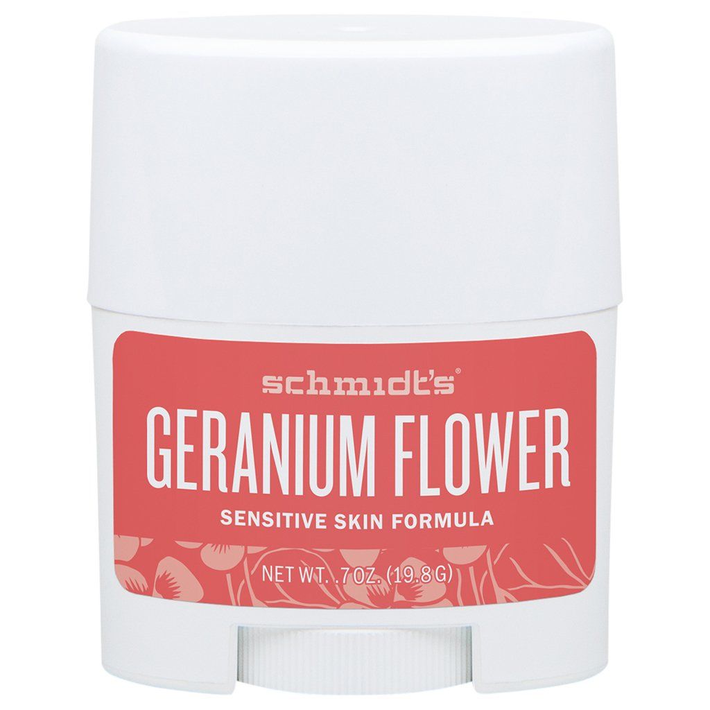 Schmidt&#39;s, Flower Sensitive Skin Natural Deodorant Stick Travel Size 0.7 ounces 19.8 grams, geranium, 2.8219 Ounce