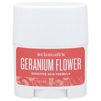 Schmidt&#39;s, Flower Sensitive Skin Natural Deodorant Stick Travel Size 0.7 ounces 19.8 grams, geranium, 2.8219 Ounce