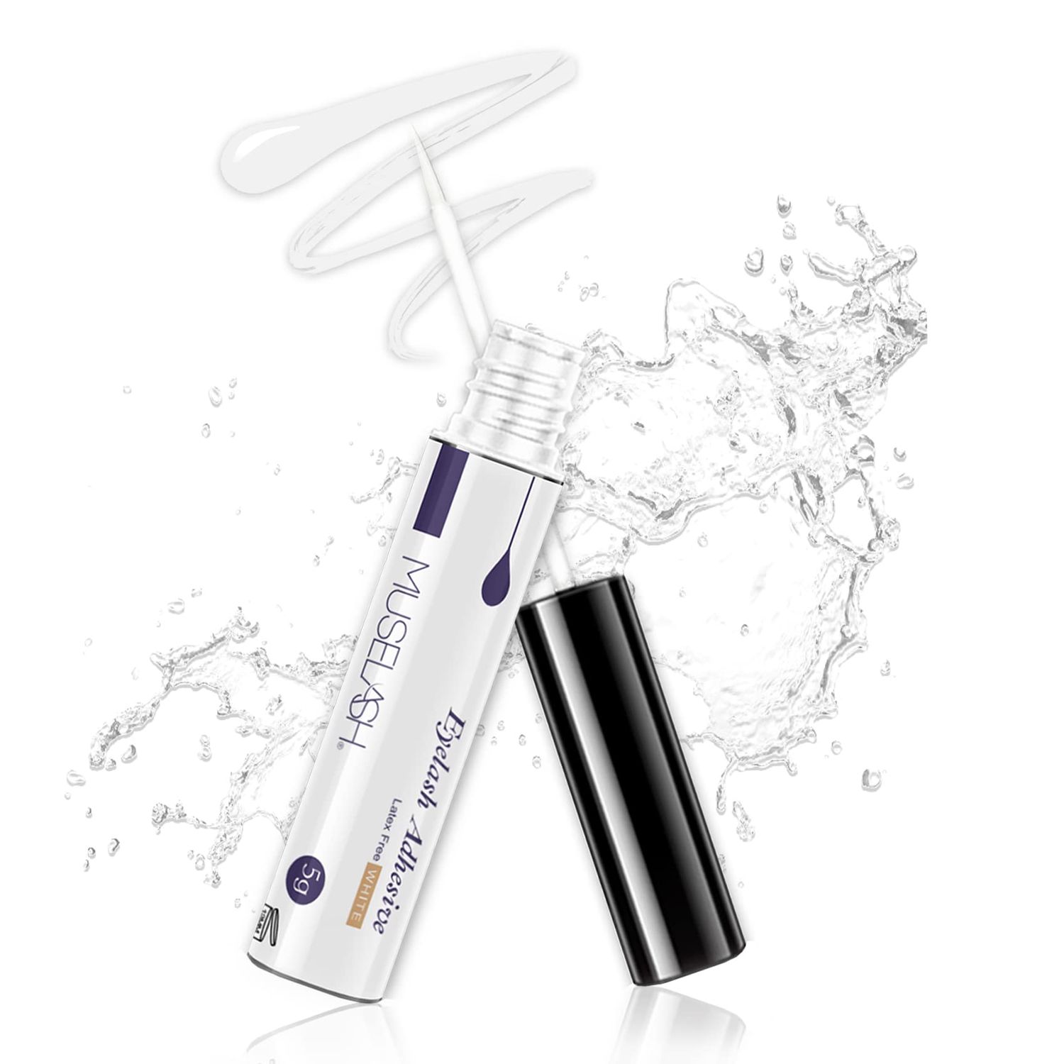 ?????????? ???????? MUSELASH Latex Free False Eyelashes Glue Super Hold Clear Waterproof Strip Lashes Glue Hold Adhesives 5g 0.175oz Mink Lashes