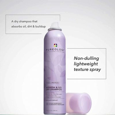 Pureology Style + Protect Refresh & Go Dry Shampoo | For Oily, Color-Treated Hair | Volumizing & Protective Dry Shampoo | Silicone-Free | Vegan | Updated Packaging | 5.3 Oz. |
